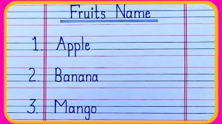 fruits name writing in English  fruits name in English  फलों के नाम इंग्लिश में  fruits name [upl. by Acinorrev370]