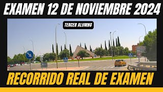 EXAMEN PRÁCTICO de CONDUCIR en MÓSTOLES  DÍA 12 DE NOVIEMBRE 2024  RECORRIDO REAL TERCER ALUMNO [upl. by Erdnaed]