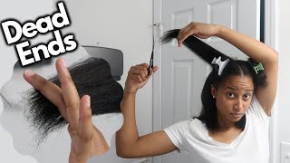 How To Trim Your Natural Hair At Home  Trimming Split Ends is A MUST [upl. by Kazim]