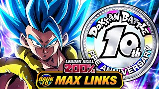 GAME CHANGER 10TH ANNIVERSARY BUFFS LEVEL 10 LINKS 100 EZA LR STR GOGETA BLUE DBZ Dokkan Battle [upl. by Labotsirc]