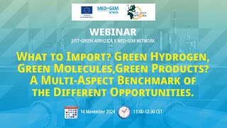 EuropeAfrica Importing Green Hydrogen Molecules or Products Benchmark of Opportunities Webinar [upl. by Manvil1]