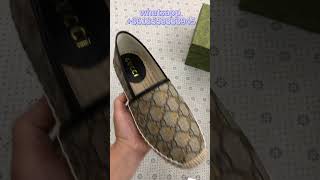 Gucci GG Monogram Logo Canvas Bee Espadrilles Shoes Unboxing  Shorts [upl. by Anhcar]