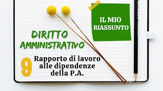 Diritto Amministrativo  Capitolo 9 rapporto di lavoro alle dipendenze della PA [upl. by Noillimaxam]