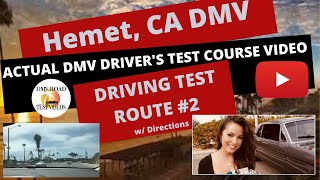 ACTUAL TEST ROUTE Hemet Ca DMV Drivers Test Route 2  Behind The Wheel License Tip Video Pass [upl. by Sinnard]