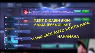 REKT MASUK EVOS DIKASIH HADIAH SKIN SAMA JESSNOLIMIT OURA DAN IOS MINTA JUGA HAHAHA [upl. by Hudis]