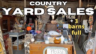 Country YARD SALES  3 BARNS FULL  thrift with me  Vintage amp Antiques YouTube [upl. by Ellenyl817]