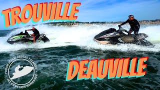 Jet Ski Le Havre Trouville Deauville via passage sous le pont de Normandie [upl. by Eleahcim]