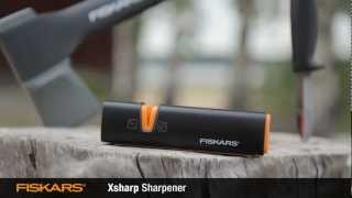 How to sharpen your axe and knife blades with Fiskars Xsharp™ Axe and Knife Sharpener 120740 [upl. by Sumahs]