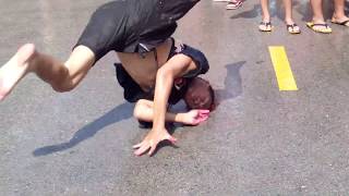 Songkran Festival BBoy สงกรานต์ ปี 57โชว์ BBoy กลางเมือง จพัทลุง [upl. by Fillian]