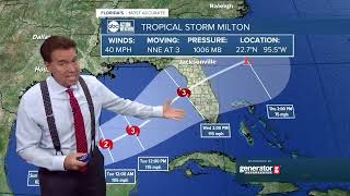 Tracking the Tropics  Tropical Storm Milton now forecast to be Cat 3 hurricane at landfall [upl. by Harleigh]