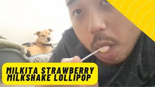 ASMR Milkita Strawberry Milkshake Lollipop 🍭 Mouth Sounds amp Licking 🍭 [upl. by Alian]