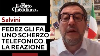 Fedez fa uno scherzo telefonico a Salvini la reazione del ministro in diretta social [upl. by Leunamesoj]