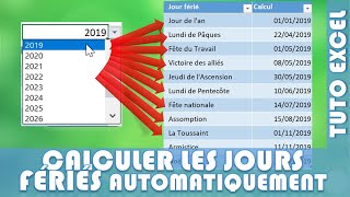 Dates et heures sur Excel  06 Comment calculer les jours fériés sur Excel [upl. by Nezam110]