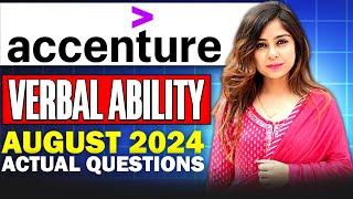 🔥Accenture August 2024 Actual Questions Accenture Verbal Ability🔥 [upl. by Eetak]