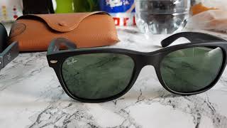 Ray Ban wayfarer 2132 polarized vs the non polarized one 2132 g15 green lens black rubber frame [upl. by Yremrej336]