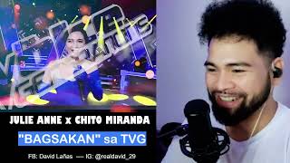 JULIE ANNE SAN JOSE x CHITO MIRANDA quotBagsakanquot live on TVG  Singer Honest Reaction [upl. by Adianes624]