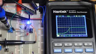 2 channel oscilloscope measurements of Non inverting and inv LM358 Op Amp Comparator circuits [upl. by Booze]