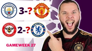 Premier League Gameweek 27 Predictions amp Betting Tips  Manchester City vs Manchester United [upl. by Ialohcin]