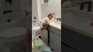 Dad catches daughter trying to brush her teeth and this happens shorts [upl. by Nicolle]