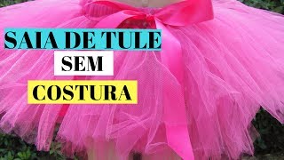 COMO FAZER SAIA DE BAILARINA SEM COSTURA DIY  SAIA DE TULE FÁCIL [upl. by Noreg860]