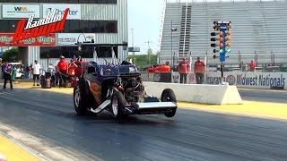 48 Fiat Topolino Altered Alcohol Supercharged Hemi Drag Race [upl. by Remled]