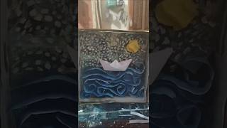 Box craft into Van Gogh style shorts ytshorts craft artmotivation [upl. by Arytal]