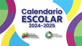 CALENDARIO ESCOLAR 20242025  Septiembre 2024Ministerio del Poder Popular para la Educación MPPE [upl. by Padegs]