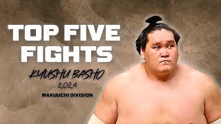 Top 5 Bouts of Day 9  KYUSHU BASHO 2024  Makuuchi Division [upl. by Drescher548]