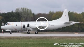 Lockheed P3C Orion  German Navy 6003  takeoff at Manching Air Base [upl. by Birmingham]