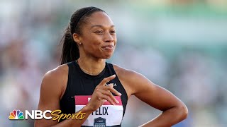 Allyson Felix BARELY survives and advances to one last Nationals final  NBC Sports [upl. by Eisdnyl]