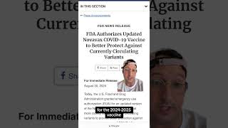 Novavax 20242025 Covid Vaccine Approved August 30th 2024 [upl. by Nomihs133]