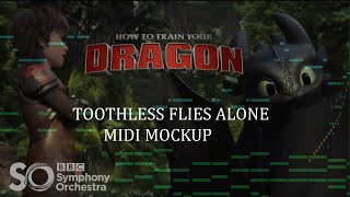 Toothless Flies Alone New New Tail from The Hidden World Midi Mockup Composed By John Powell [upl. by Aleck]