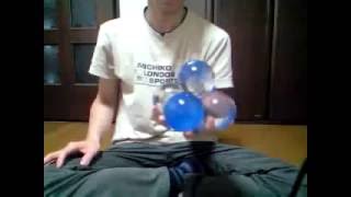 Contact juggling 5 and 6 ball tricks [upl. by Scandura]