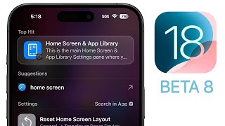 iOS 18 Beta 8 Released  Whats New [upl. by Georgiana]