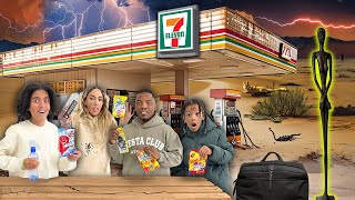 Eating Only GAS STATION FOOD for 24 Hours Challenge Haunted Scary [upl. by Viviane]