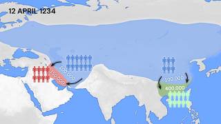 Mongol Empire Every Day with Army Sizes [upl. by Norej996]