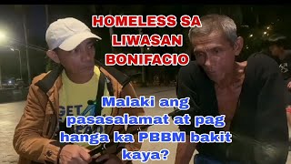 HOMELESS SA LIWASAN BONIFACIO MALAKI ANG PASASALAMAT AT PAG HANGA KAY PBBM BAKIT KAYA [upl. by Maxie]