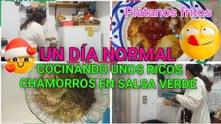 UN DÍA NORMAL COCINANDO CHAMORROS EN SALSA VERDEdeliciosos chamorro verdes [upl. by Noled640]