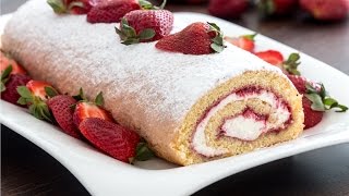 Strawberry Swiss Roll Recipe [upl. by Aissirac]