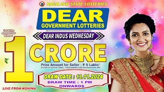 LOTTERY LIVE DEAR 1 PM 13112024 NAGALAND STATE LOTTERY LIVE DEAR LOTTERY LIVE LOTTERY SAMBAD LIVE [upl. by Eislel261]