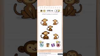 Brain test Level 46 which monkey is carsick Walkthrough [upl. by Orhtej]