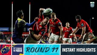 Munster v Zebre Parma  Instant Highlights  Round 11  URC 202324 [upl. by Nhaj]