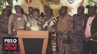 Gabons military ousts president in latest coup in Africa [upl. by Ahsirtak124]