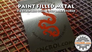 Paint Filled Metal 316 Stainless Steel Fiber Laser Etched [upl. by Bardo]