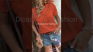 BLUSA LARANJA  A Cor que Deixa o Look Incrível  Blusas Femininas Lindas 🧡 shorts moda [upl. by Nawak]