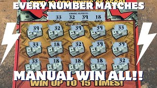 ‼️Every Number Matches‼️ MANUAL WIN ALL On Hit 500‼️ My First One‼️Georgia Lottery Tickets [upl. by Jahdol]