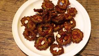 ಹಾಗಲಕಾಯಿ ಬಜ್ಜಿ  ಹಾಗಲಕಾಯಿ ಪಕೋಡ  Bitter gourd Bajji Fry in Kannada  Hagalkayi Pakoda [upl. by Amadas]