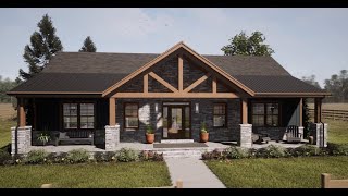 CRAFTSMAN HOUSE PLAN 717400001 WITH INTERIOR [upl. by Amabel]