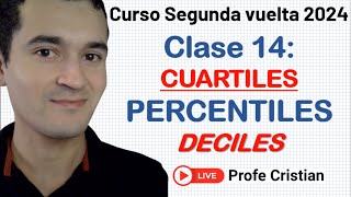 Clase 14  Curso Exani II Cuartiles Percentiles Deciles  Segunda vuelta 2024 [upl. by Bremble]