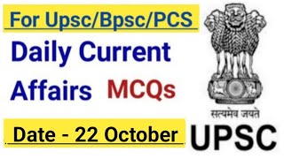 Daily Current Affairs MCQs  22 October 2024  Upsc Current Affairs  Magadh IAS PCS [upl. by Euqirat]